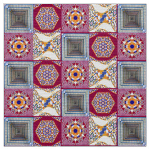 Azulejos with a modern twist fabric