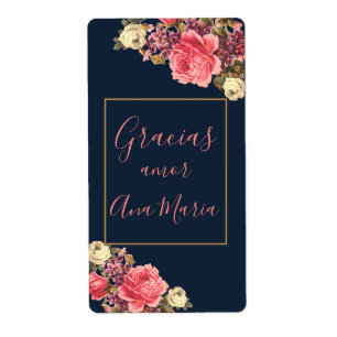 Azur marine Rose "imprégnée d'amour" personnalisée