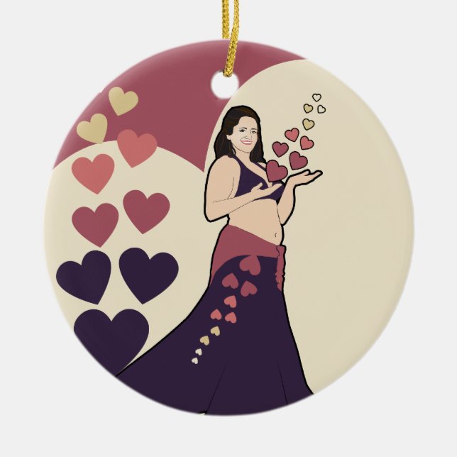 Azura Belly dancer Ceramic Ornament (Front)