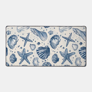 Azure Abundance: A School of Blue Desk Mat