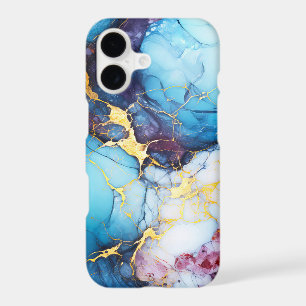 Azure & Amethyst Marble with Golden Veins