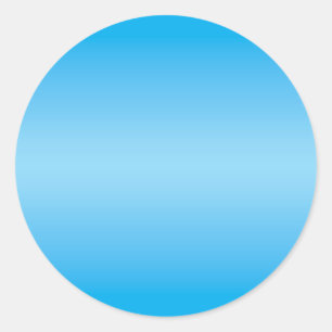 Azure and Baby Blue Gradient Blank Classic Round Sticker