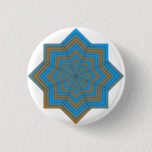 Azure and Ember Star 1 Inch Round Button