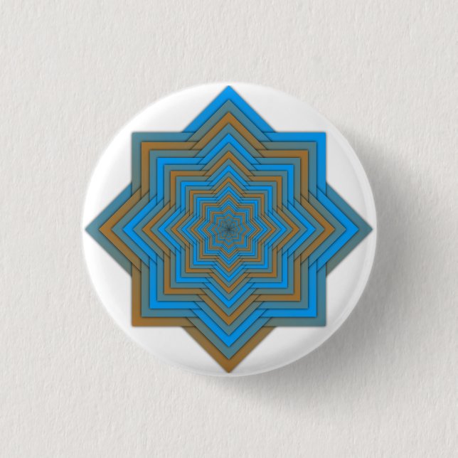 Azure and Ember Star 1 Inch Round Button (Front)
