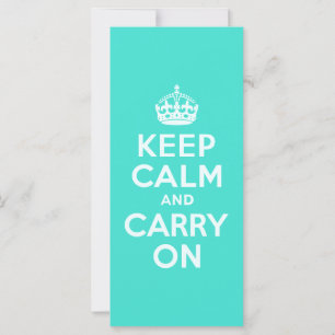 Azure and Turquoise Keep Calm and Carry On