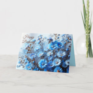 Azure Aster Flowers Collection - Carte Anniversair