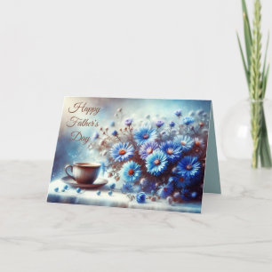 Azure Aster Flowers Collection - Carte Fête des pè