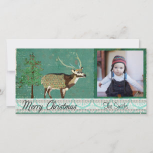 Azure Axis Deer Christmas  Photo Card