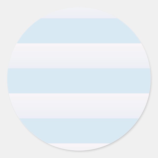 Azure Beach Stripe Classic Round Sticker (Front)