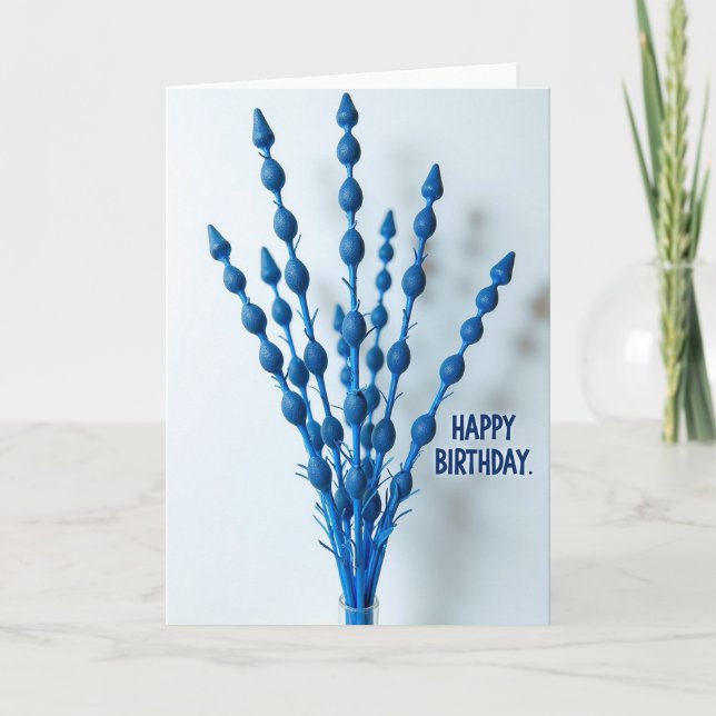 Azure Birthday Bouquet Card (Front)