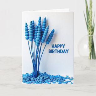 Azure Birthday Sculpture Card