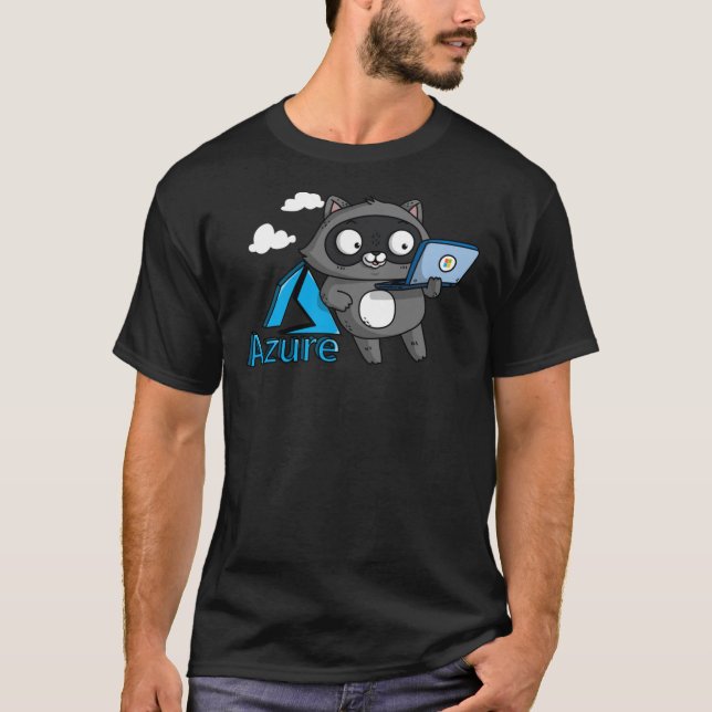 Azure Bit Raccoon with Microsoft Surface Classic T T-Shirt (Front)