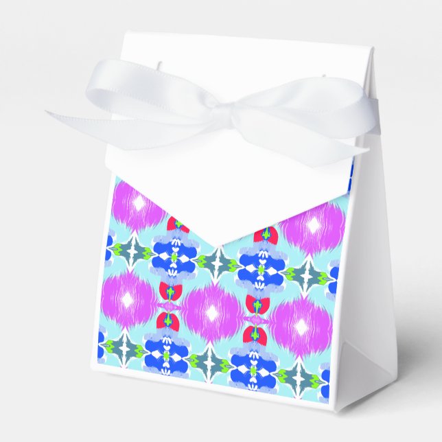 Azure Bloom Kaleidoscope Favor Box (Front Side)