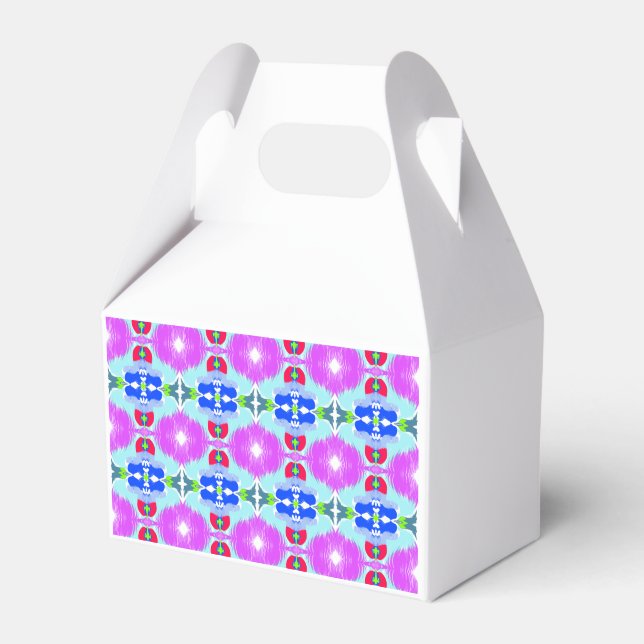 Azure Bloom Kaleidoscope Favor Box (Front Side)