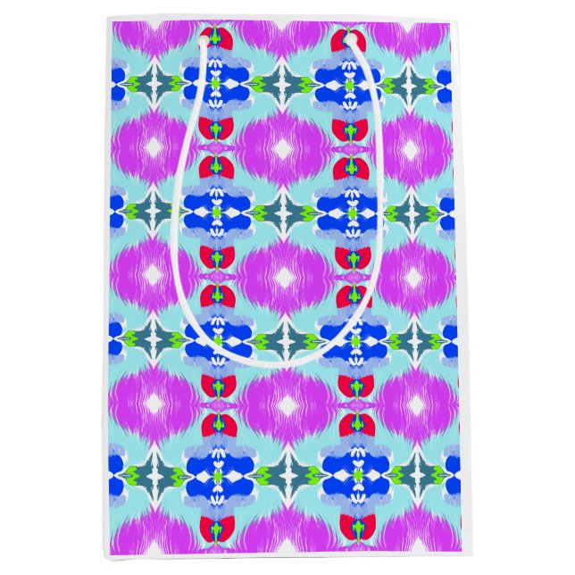 Azure Bloom Kaleidoscope Medium Gift Bag (Front)