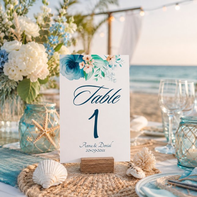 Azure Bloom Wedding table Numbers cards (Creator Uploaded)