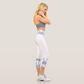 Azure Blossom Elegance Capris