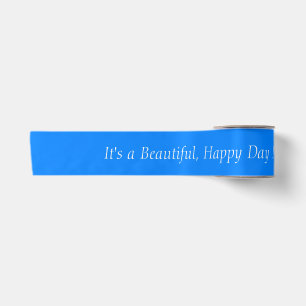 Azure Blue 0080FF - Custom Message or Blank Satin Ribbon