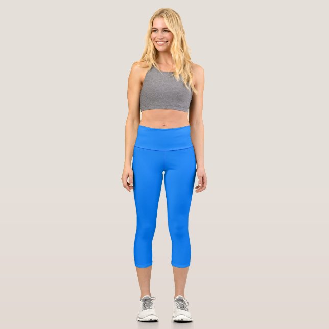 Azure Blue Capri Leggings (Front)