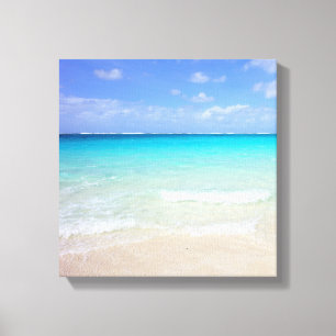Azure Blue Caribbean Tropical Beach Canvas Print