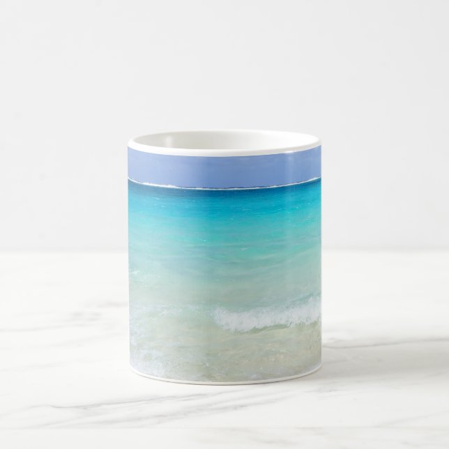 Azure Blue Caribbean Tropical Beach Coffee Mug (Center)