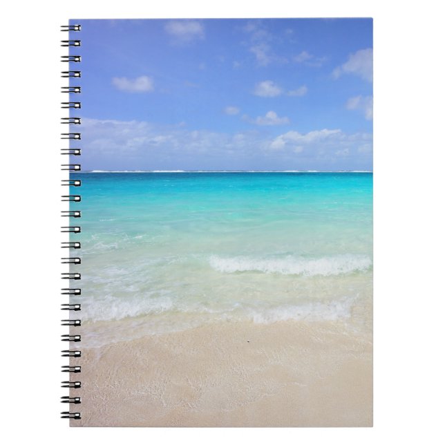 Azure Blue Caribbean Tropical Beach Notebook (Front)