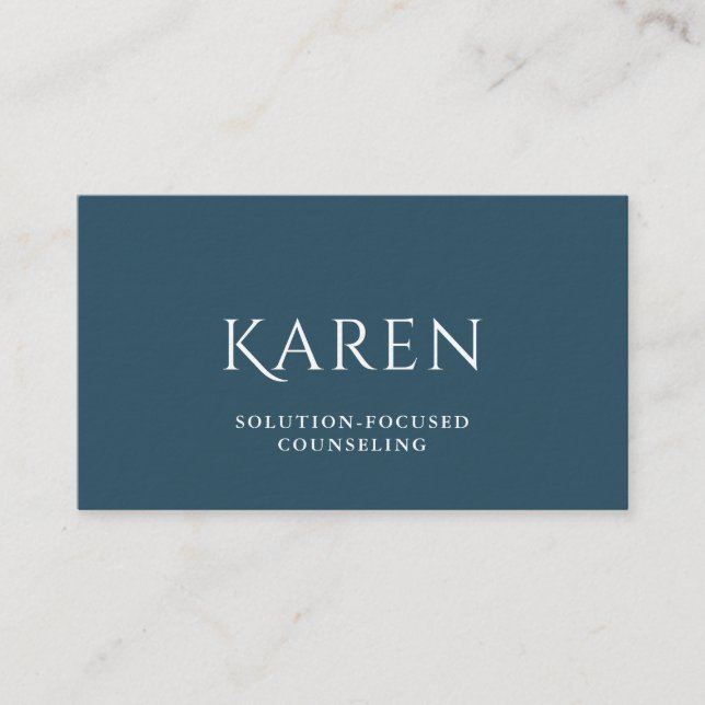 Azure Blue Classic First Name Business Card (Front)