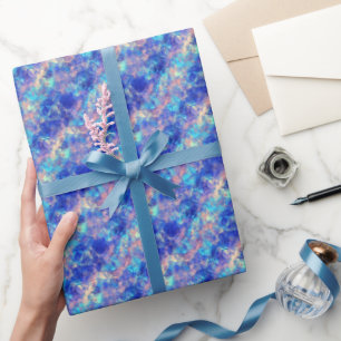 Azure Blue Crumpled Texture Wrapping Paper