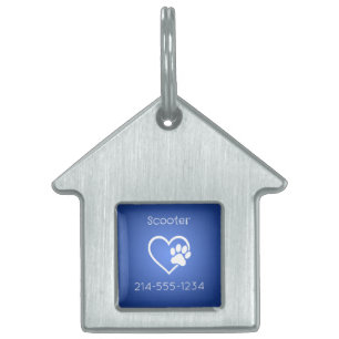 Azure Blue Eat Play Love Custom Dog Name ID Tag