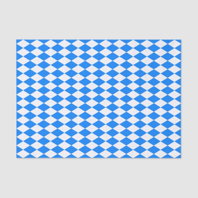 Azure Blue Harlequin Tissue Paper (Front)