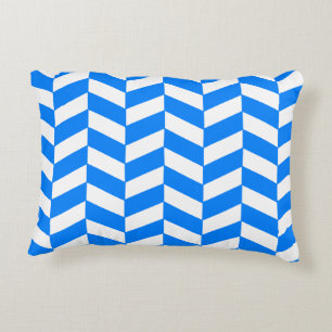 Azure Blue Herringbone Accent Pillow