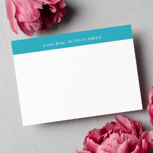 AZURE BLUE PERSONALIZED FAMILY NAME MONOGRAM CARD