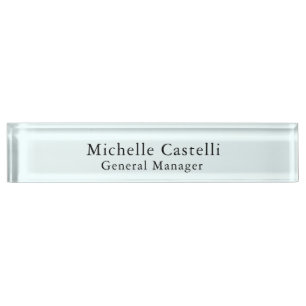 Azure Blue Professional Unique Classical Simple Nameplate