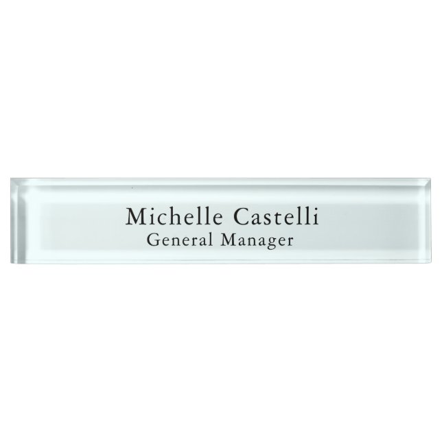 Azure Blue Professional Unique Classical Simple Nameplate (Front)