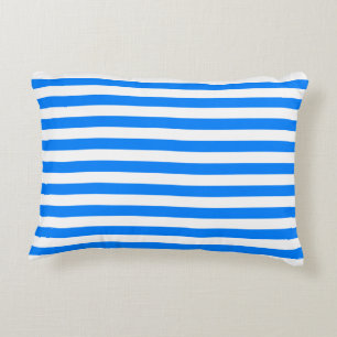 Azure Blue Stripes Accent Pillow