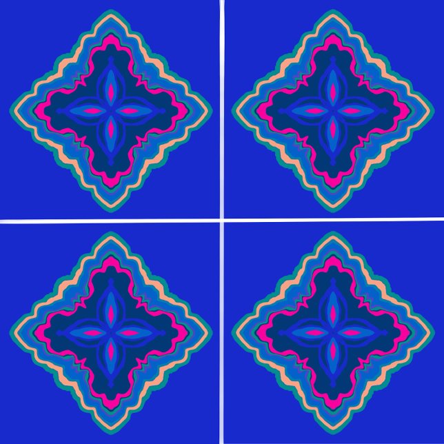 Azure Blue waney edge geometric Tile (Creator Uploaded)