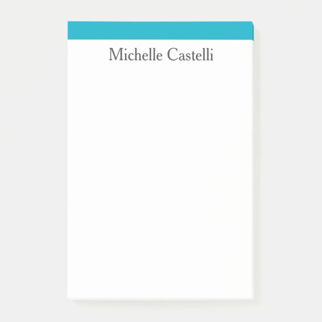 Azure Blue & White Professional Unique Classical Post-it Notes (Front)