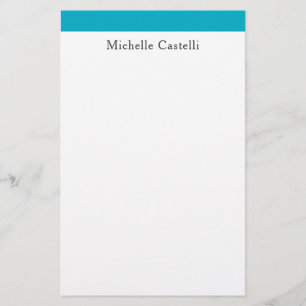 Azure Blue & White Professional Unique Classical Stationery