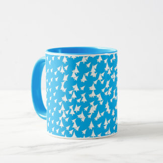 Azure Blue White Trees Combo Mug