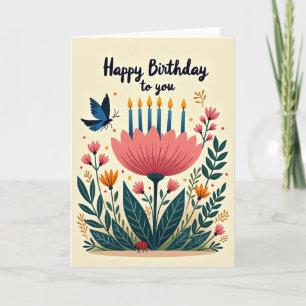 Azure Candle Birthday Scene Card