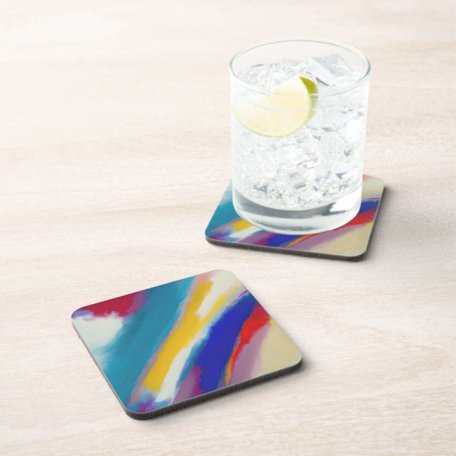 "Azure Cascade" Abstract Art Coaster (Right Side)