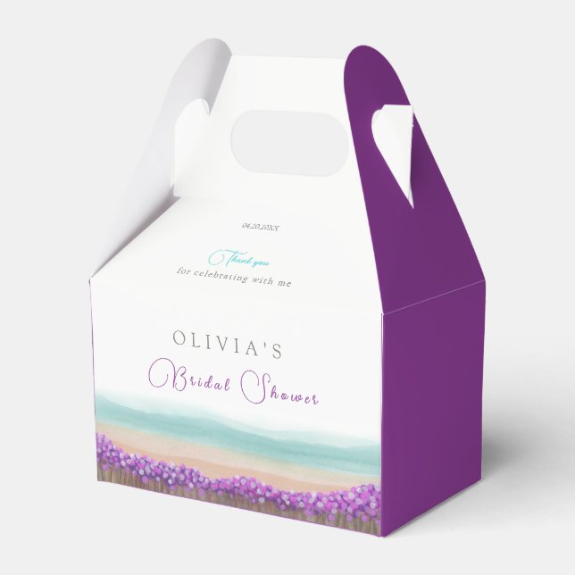 Azure Coast in Bloom Bridal Shower Favor Box (Front Side)