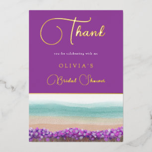 Azure Coast in Bloom Bridal Shower Thank You Card