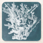 Azure Coral I Square Paper Coaster<br><div class="desc">Marine Life</div>