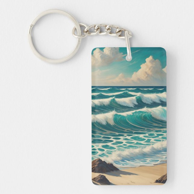 Azure Crest Tide Keychain (Front)