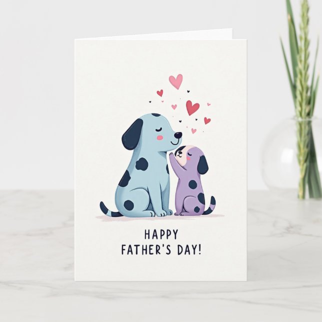 Azure Dog Fathers Day Love Card (Front)