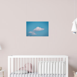 Azure Dreams: Minimalist Summer Clouds Poster