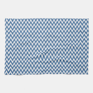 Azure Elegant Chevron Design Kitchen Towel