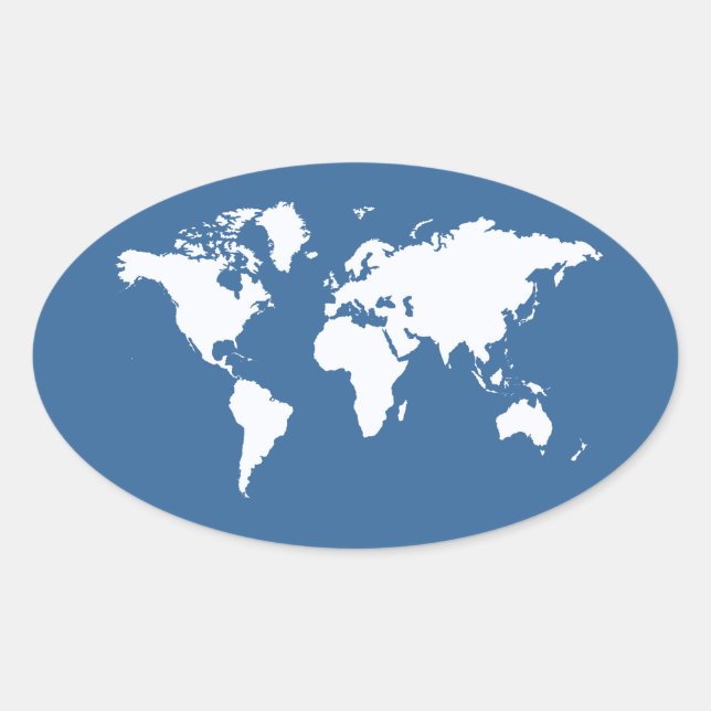 Azure Elegant World Oval Sticker (Front)