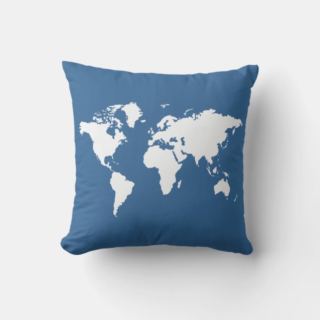 Azure Elegant World Throw Pillow (Front)